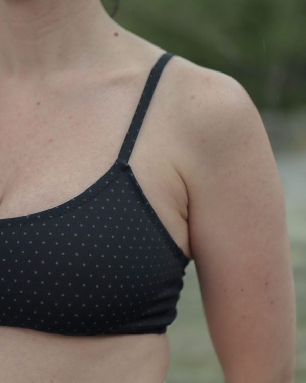 Bikini braga alta - Bikini negro con topitos gris - Imagen 2
