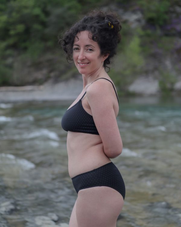 Bikini braga clásica - Bikini negro con topitos gris - Imagen 4